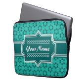 Aquamarin Scribble Hand Hrawn Floral Personalisier Laptopschutzhülle (Vorderseite Links)