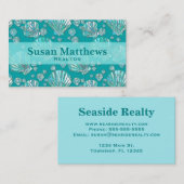 Aquamarin, seafoam Muscheln, Türkishintergrund Visitenkarte (Vorne/Hinten)
