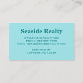 Aquamarin, seafoam Muscheln, Türkishintergrund Visitenkarte (Rückseite)