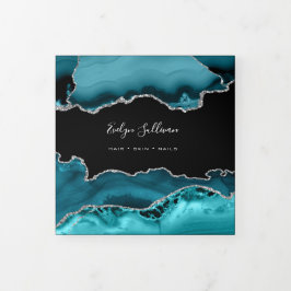 aquamarin silber Agate Trifold Broschüre