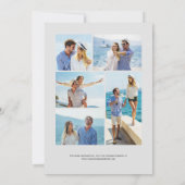 Aquamarin Silver Agate 5-Foto Grau Save the Date Einladung (Rückseite)