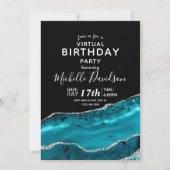 Aquamarin & Silver Agate - Einladung zum Geburtsta (Vorderseite)