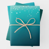 Aquamarin Silver Confetti Geschenkpapier Set (Beispiel)