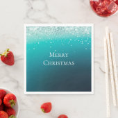 Aquamarin Silver Confetti Serviette (Beispiel)