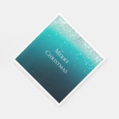 Aquamarin Silver Confetti Serviette (Ecke)