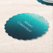 Aquamarin Silver Confetti Untersetzer (angewinkelt)