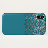Aquamarin & Silver Mandala Elegant Minimal Marokka Case-Mate iPhone Hülle (Rückseite (Horizontal))