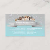 Aquamarin Silver Niedlich Sparkle Petsitter Dog Wa Visitenkarte (Rückseite)