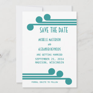 Aquamarin Simple Deko Chic Save the Date einladen Einladung