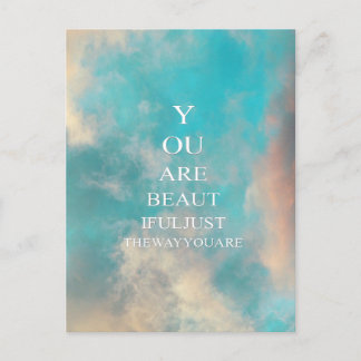 Aquamarin Sky Blue Liebe Zitat Postkarte