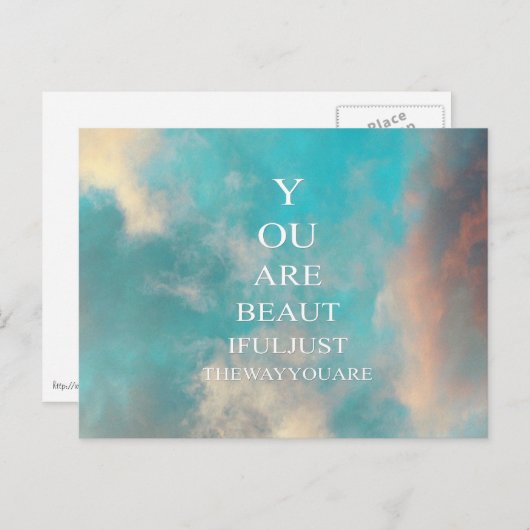 Aquamarin Sky Blue Liebe Zitat Postkarte (Vorne/Hinten)