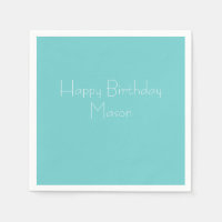 Aquamarin Sky Personalisiert Party Paper Napkins