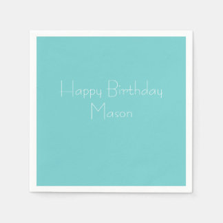 Aquamarin Sky Personalisiert Party Paper Napkins Serviette