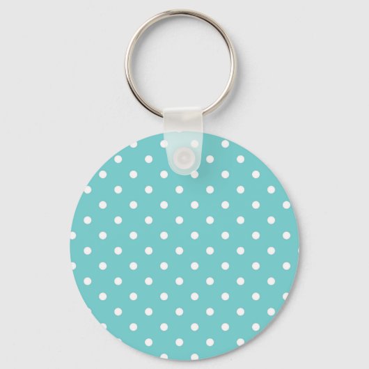 Aquamarin Sky Polka Dot Schlüsselanhänger (Vorderseite)