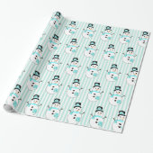 Aquamarin Snowman Holiday Weihnachtsgeschenk Wrap Geschenkpapier (Ungerollt)