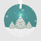 Aquamarin Snowy Christmas Tree Ornament (Rückseite)
