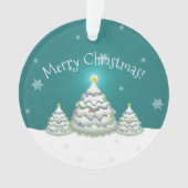 Aquamarin Snowy Christmas Tree Ornament (Vorderseite)