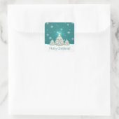 Aquamarin Snowy Christmas Tree Sticker (Tasche)
