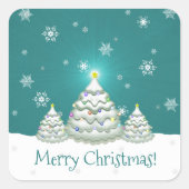 Aquamarin Snowy Christmas Tree Sticker (Vorderseite)