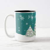 Aquamarin Snowy Weihnachtsbaum Tasse (Links)
