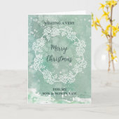 Aquamarin Son & Son in Law Frohe Weihnachten Karte (Gelbe Blume)