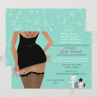 Aquamarin Sparkle Lingerie Brautparty Einladung