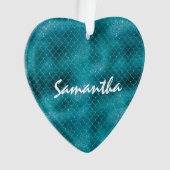 Aquamarin Sparkle Mermaid personalisiert Ornament (Vorderseite)