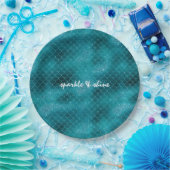 Aquamarin Sparkle Mermaid personalisiert Pappteller (Party)