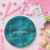 Aquamarin Sparkle Mermaid personalisiert Pappteller (Party)
