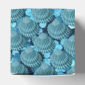 Aquamarin Sparkle Seashell Cube Favor Box Geschenkschachtel (Oben)