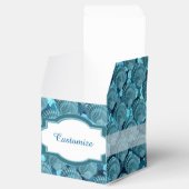 Aquamarin Sparkle Seashell Cube Favor Box Geschenkschachtel (Geöffnet)