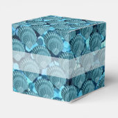 Aquamarin Sparkle Seashell Cube Favor Box Geschenkschachtel (Rückseite)