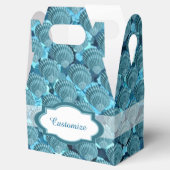 Aquamarin Sparkle Seashell Gable Favor Box Geschenkschachtel (Geöffnet)