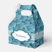 Aquamarin Sparkle Seashell Gable Favor Box Geschenkschachtel (Vorderseite)