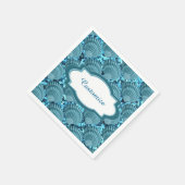 Aquamarin Sparkle Seashell Napkins Serviette (Ecke)
