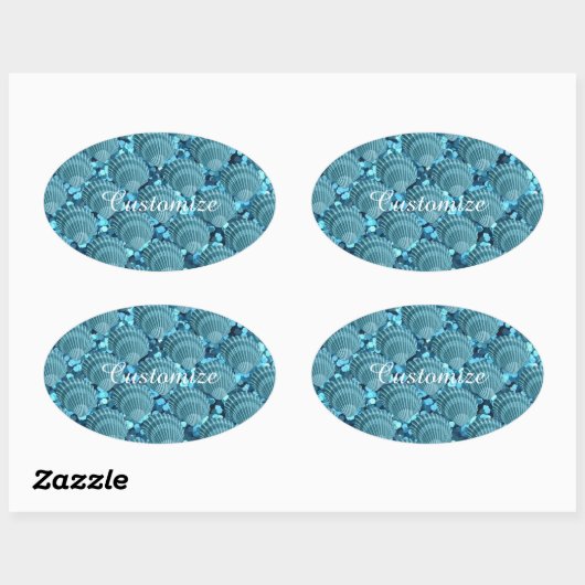 Aquamarin Sparkle Seashell Stickers (Blatt)