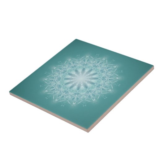 Aquamarin Star Mandala Fliese (Seite)