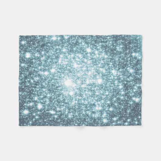 Aquamarin Stars Fleece Blanket (Vorderseite (Horizontal))
