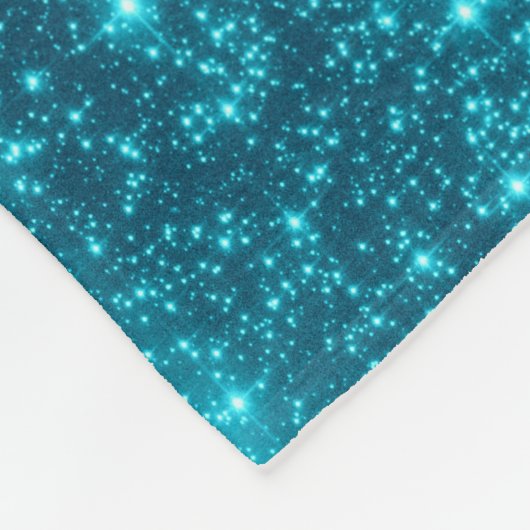 Aquamarin Stars Fleece Blanket (Ecke)