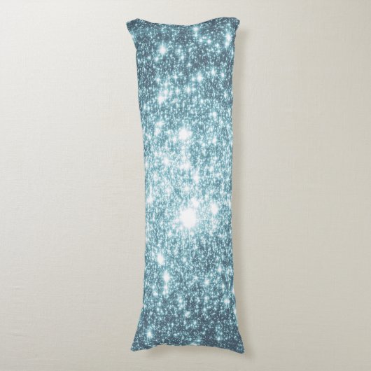 Aquamarin Stars Kissen (Vorderseite Vertikal)