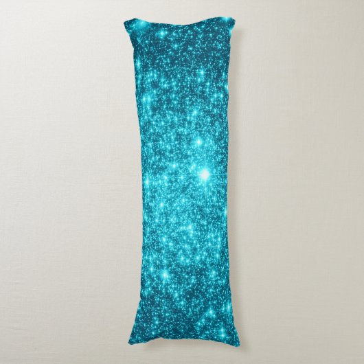 Aquamarin Stars Kissen (Vorderseite Vertikal)