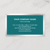 Aquamarin Steel Silver Foto Real Anwesen Agent Visitenkarte (Rückseite)