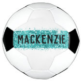 Aquamarin Strip Monogram, benutzerdefinierter Pers Fußball (Gedreht)