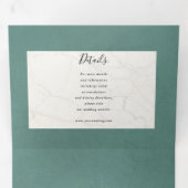 aquamarin strukturierte, florale Dreifachfalte in  Dreifach Gefaltete Einladung (Innen Erste Seite)