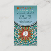 Aquamarin Sunshine New Age Yin Yang Business Card Visitenkarte (Rückseite)