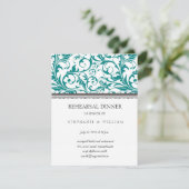 Aquamarin Swirt Probe Dinner Card Einladung (Stehend Vorderseite)