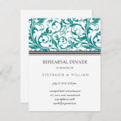 Aquamarin Swirt Probe Dinner Card Einladung (Vorne/Hinten)