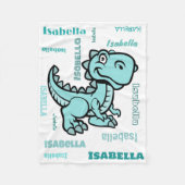 Aquamarin T Rex Dinosaur Fleece Blanket (Vorderseite)
