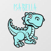 Aquamarin T Rex Dinosaurier Fensteraufkleber (Blatt)