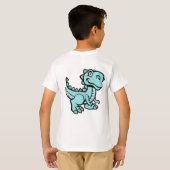 Aquamarin T Rex Dinosaurier Personalisierter Name T-Shirt (Schwarz voll)